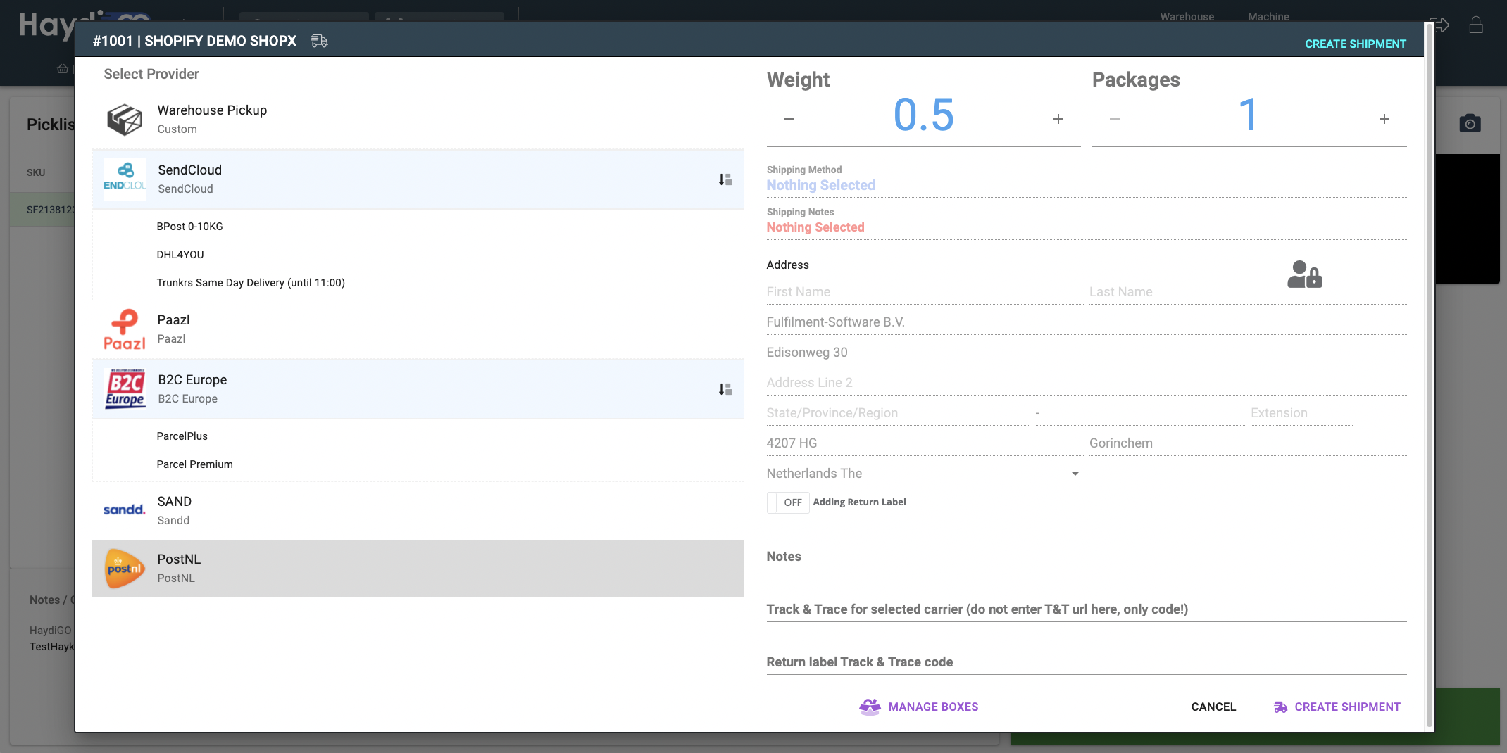 Processing order in HaydiGO